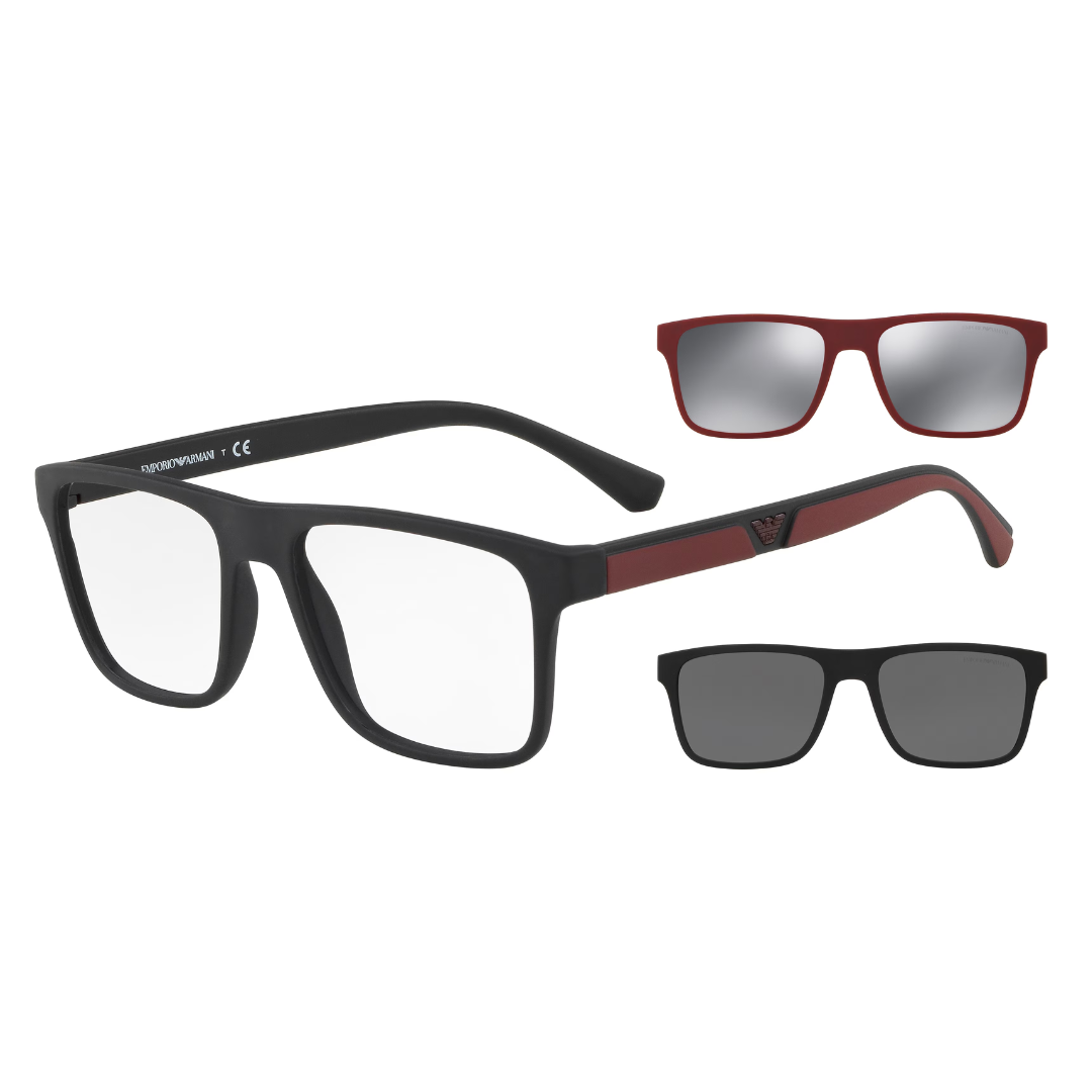 Óculos de Sol Quadrado Masculino Empório Armani CLIP ON EA 4115