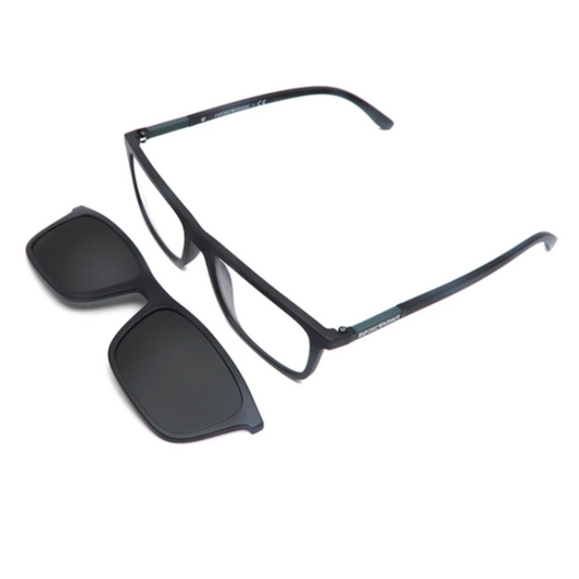 Óculos de Grau Retangular Masculino Empório Armani CLIP ON SL EA 4160 5042/1W 55