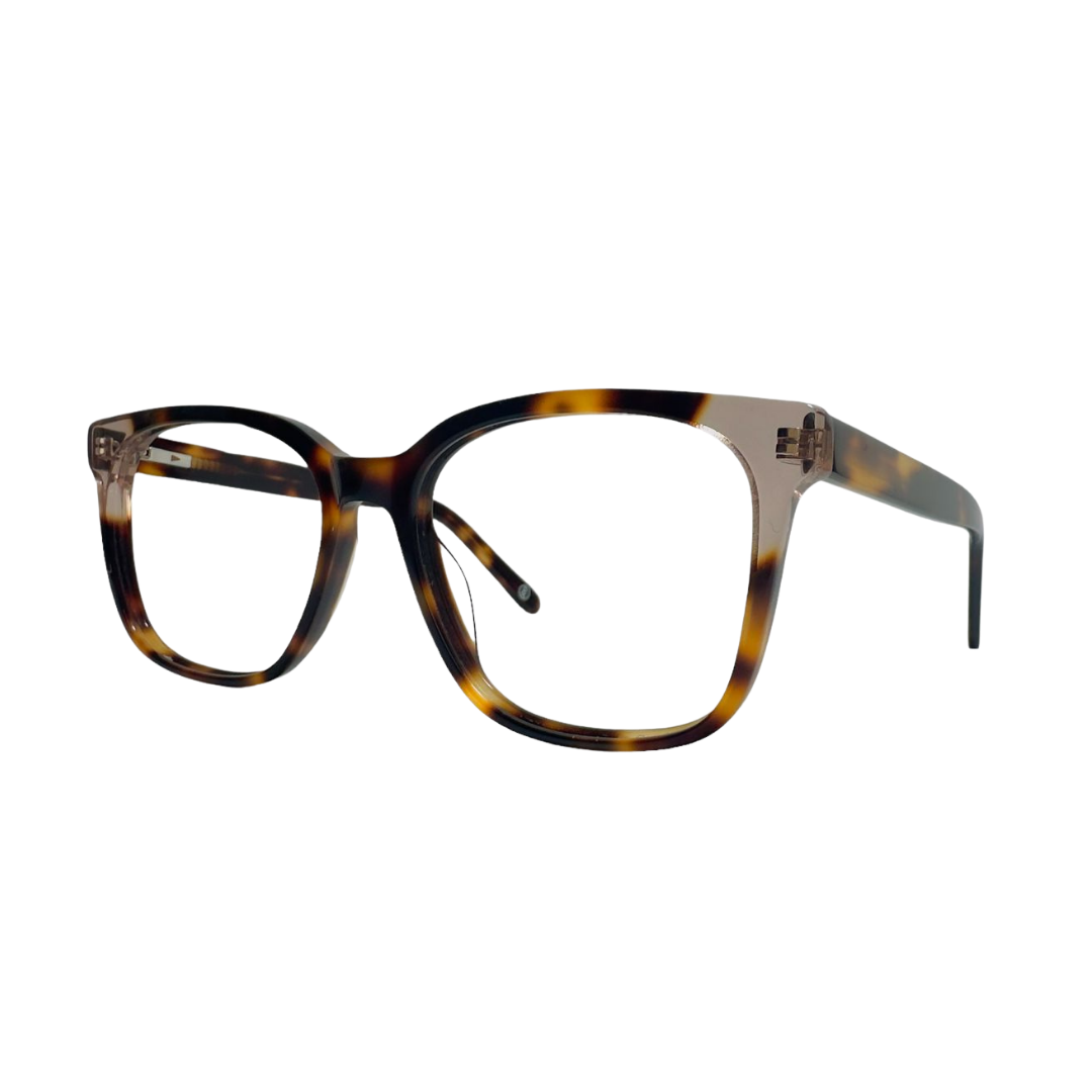 Óculos de Grau Quadrado Feminino Acetato Tartaruga com Detalhe Nude SULQ6106 C9 53