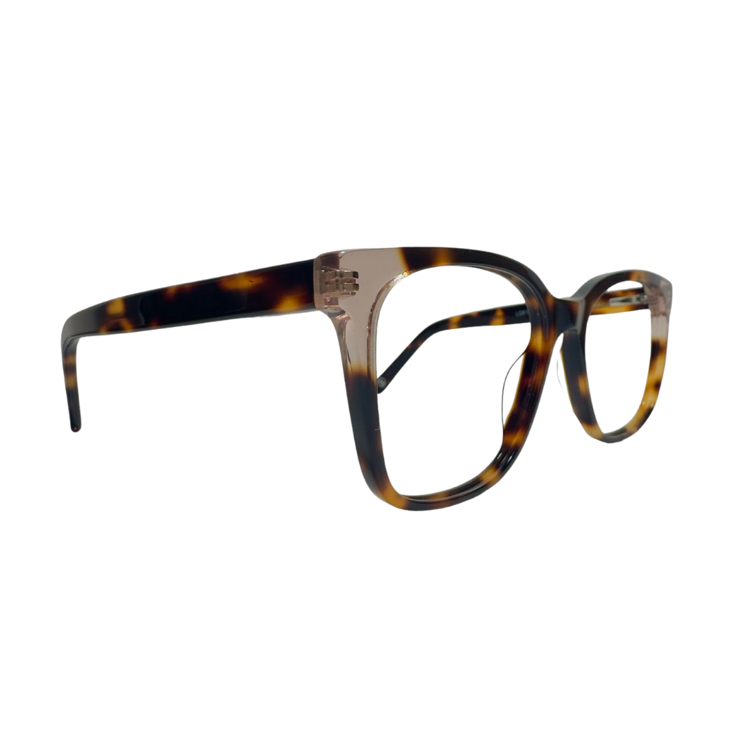 Óculos de Grau Quadrado Feminino Acetato Tartaruga com Detalhe Nude SULQ6106 C9 53