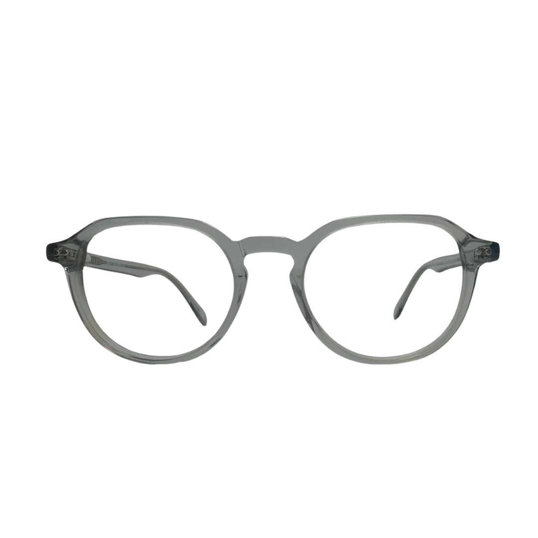 Óculos de Grau Redondo Feminino Acetato Cristal Cinza SUBR66136 C4 49