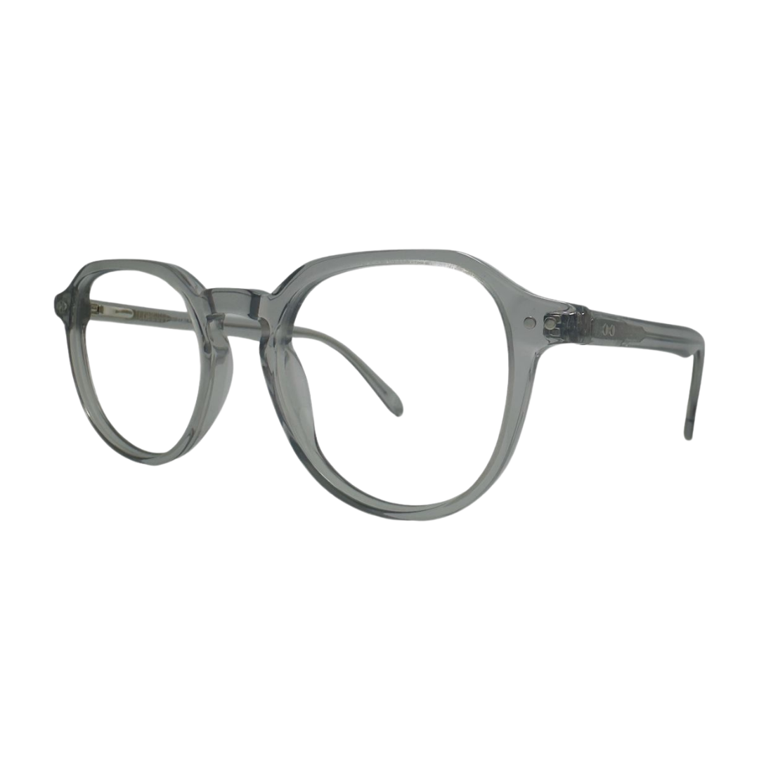 Óculos de Grau Redondo Feminino Acetato Cristal Cinza SUBR66136 C4 49