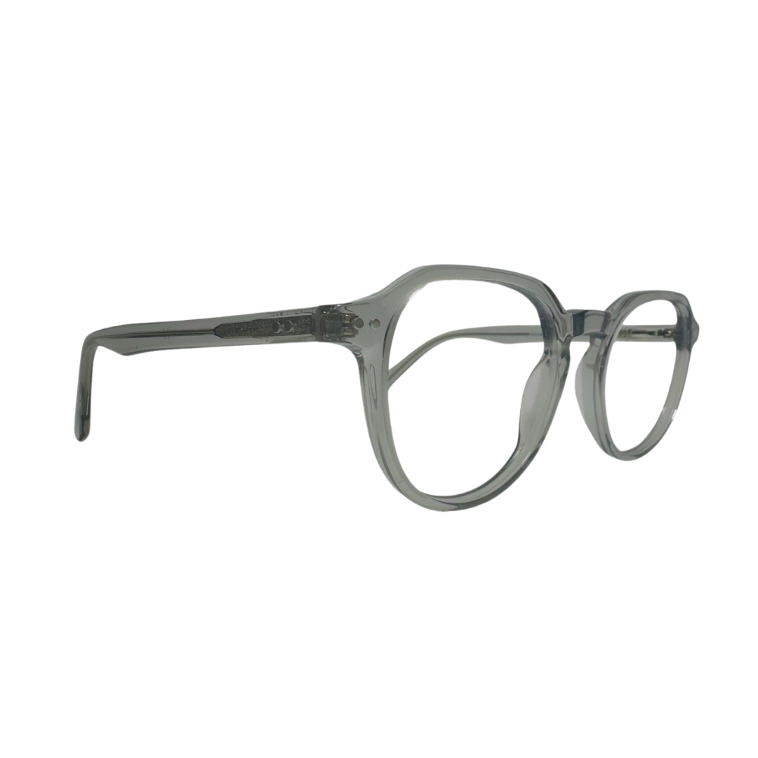 Óculos de Grau Redondo Feminino Acetato Cristal Cinza SUBR66136 C4 49