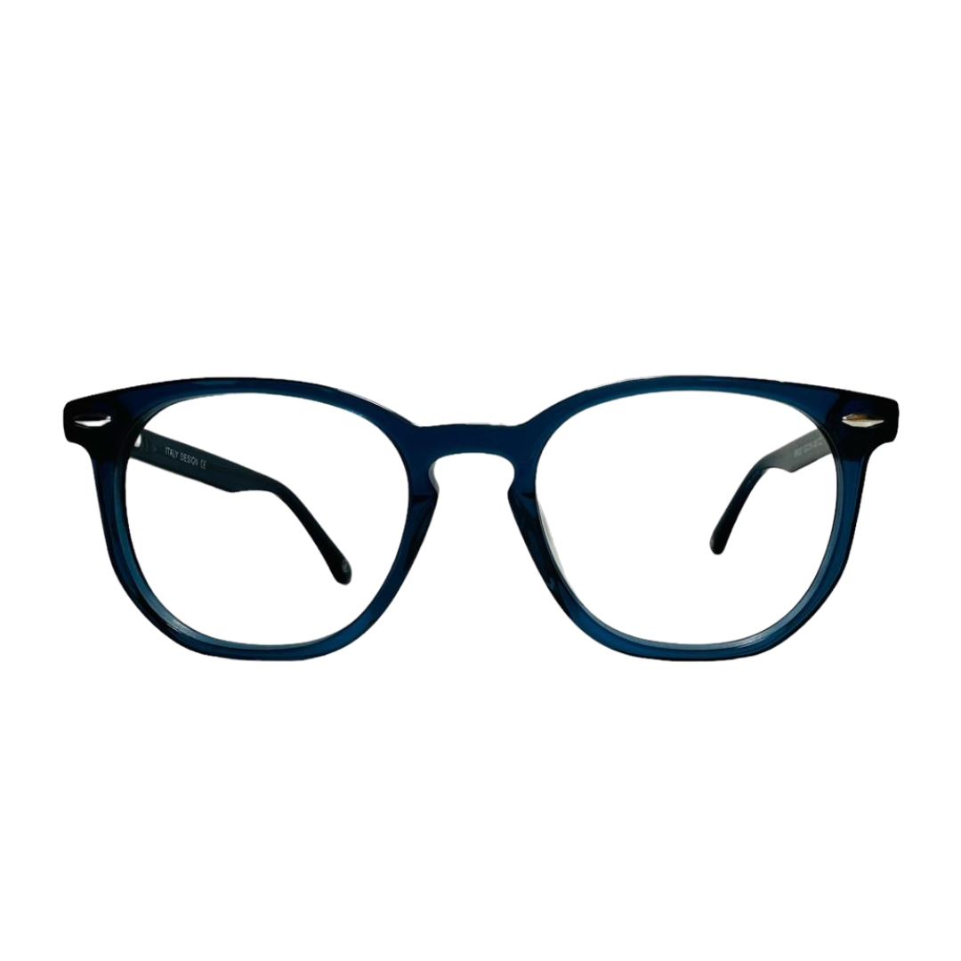 Óculos de Grau Redondo Feminino Acetato Azul Cristal SUBR9237 C2 52