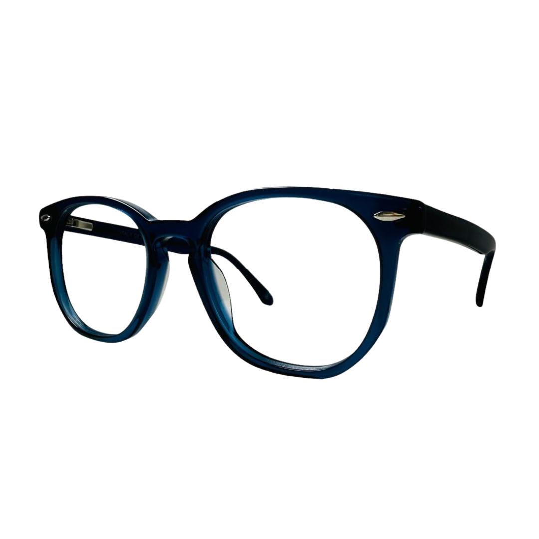 Óculos de Grau Redondo Feminino Acetato Azul Cristal SUBR9237 C2 52