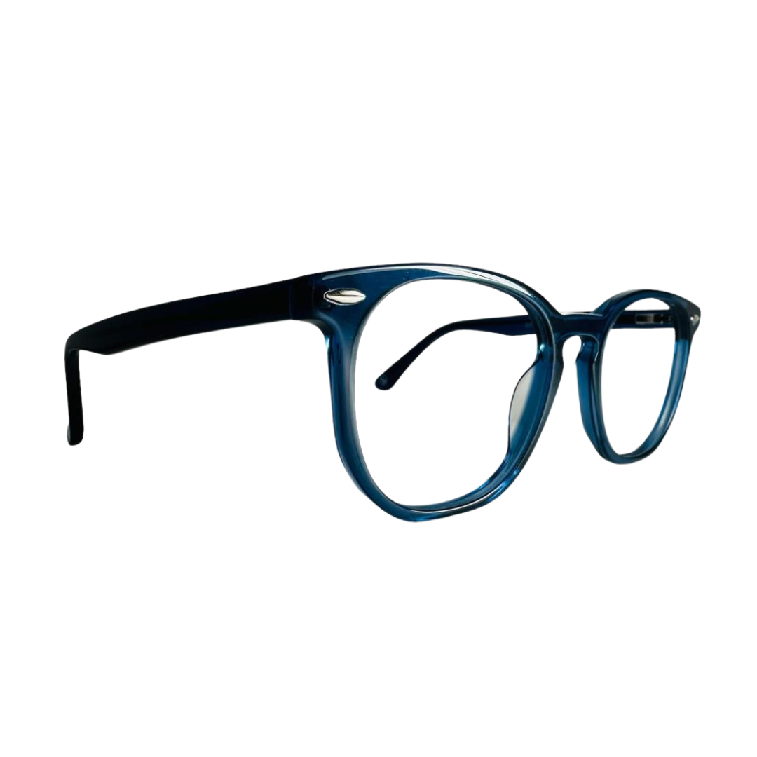 Óculos de Grau Redondo Feminino Acetato Azul Cristal SUBR9237 C2 52