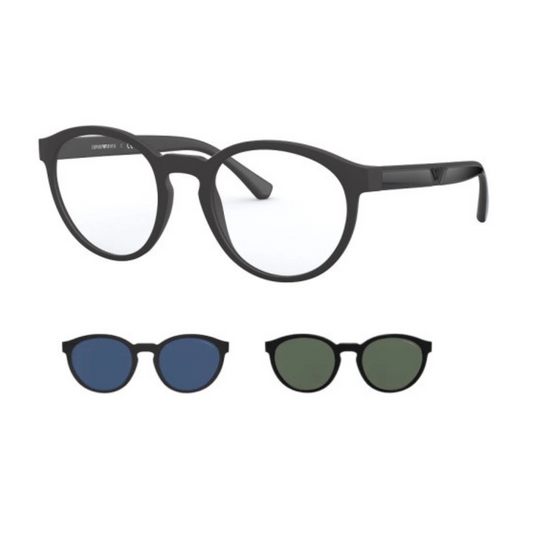 Óculos de Sol Redondo Masculino Empório Armani CLIP ON EA 4152 5801/1W 52