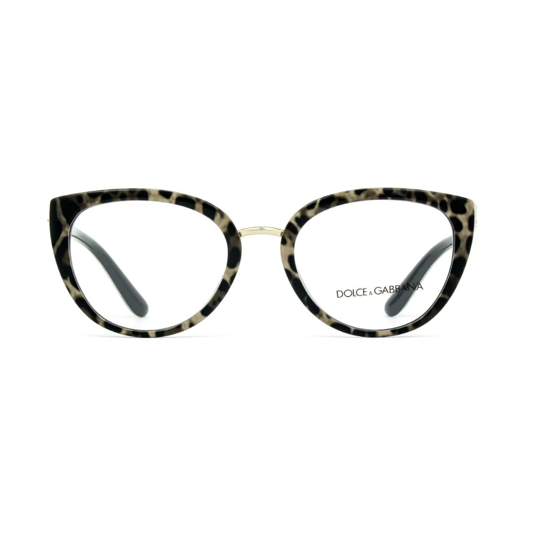 Óculos de Grau Redondo Feminino Acetato Animal Print DOLCE&GABBANA 3262 1995