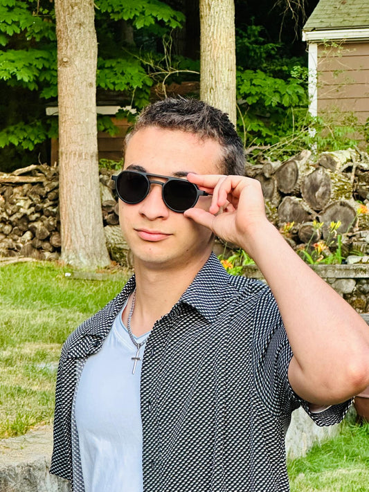 Óculos de Sol Redondo Masculino CLIP ON  WDSUS T003 C1 50