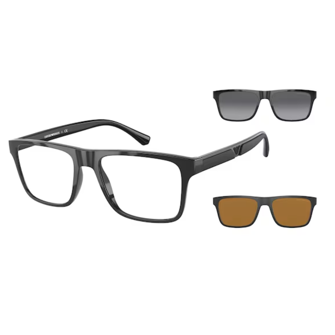 Óculos de Sol Quadrado Masculino Empório Armani CLIP ON EA 4115