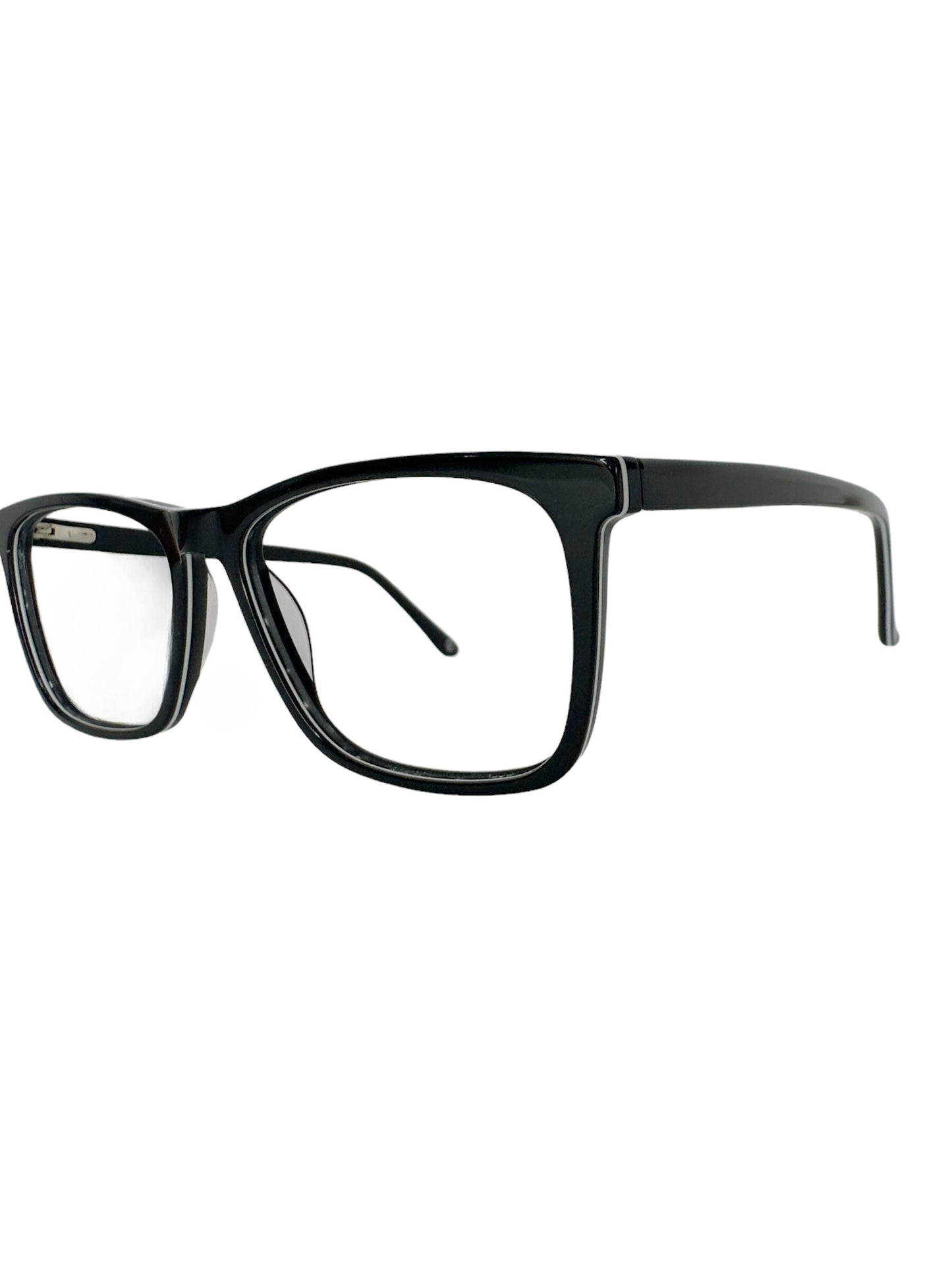Óculos Feminino Preto com Detalhe Branco