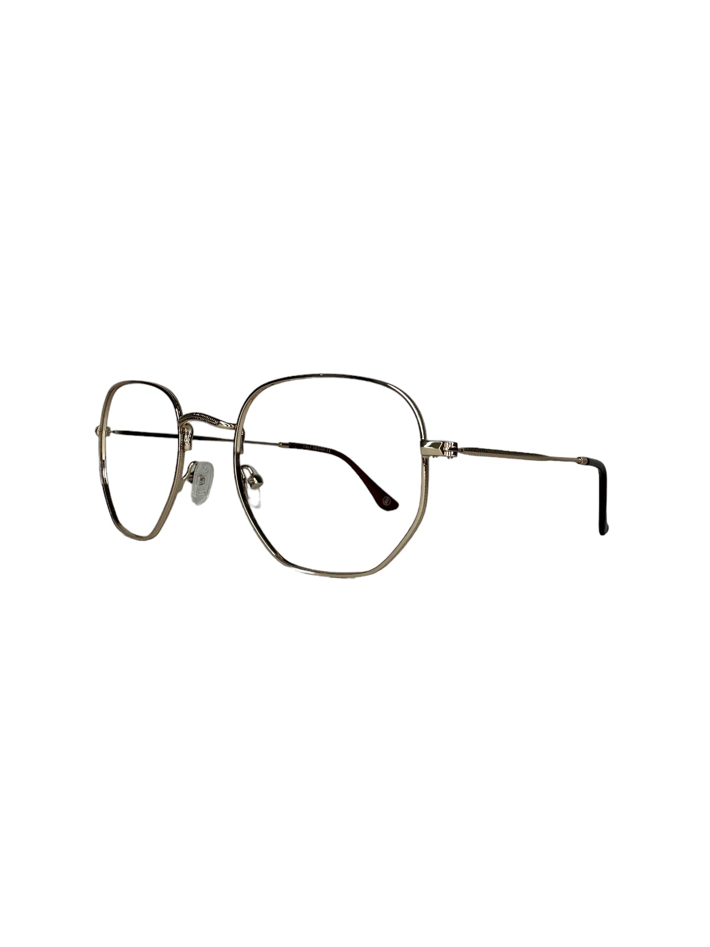 Oculos Feminino Metal Dourado Haste dourada Ponteira Marrom RX SU BR1215 22
