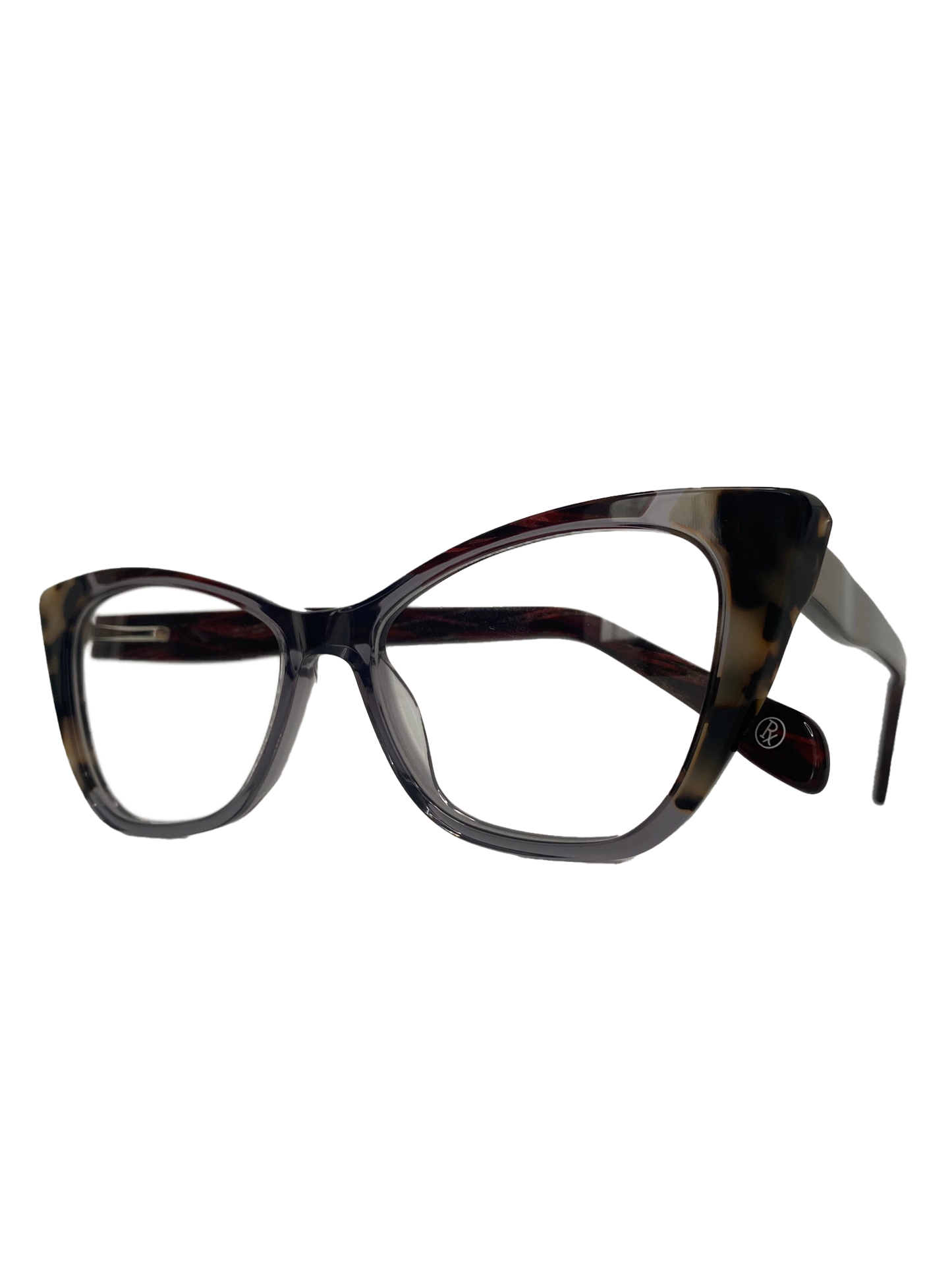 Óculos de Grau Gatinho Feminino Acetato Cristal Detalhes Mesclados RX SU BA1181 C4 53