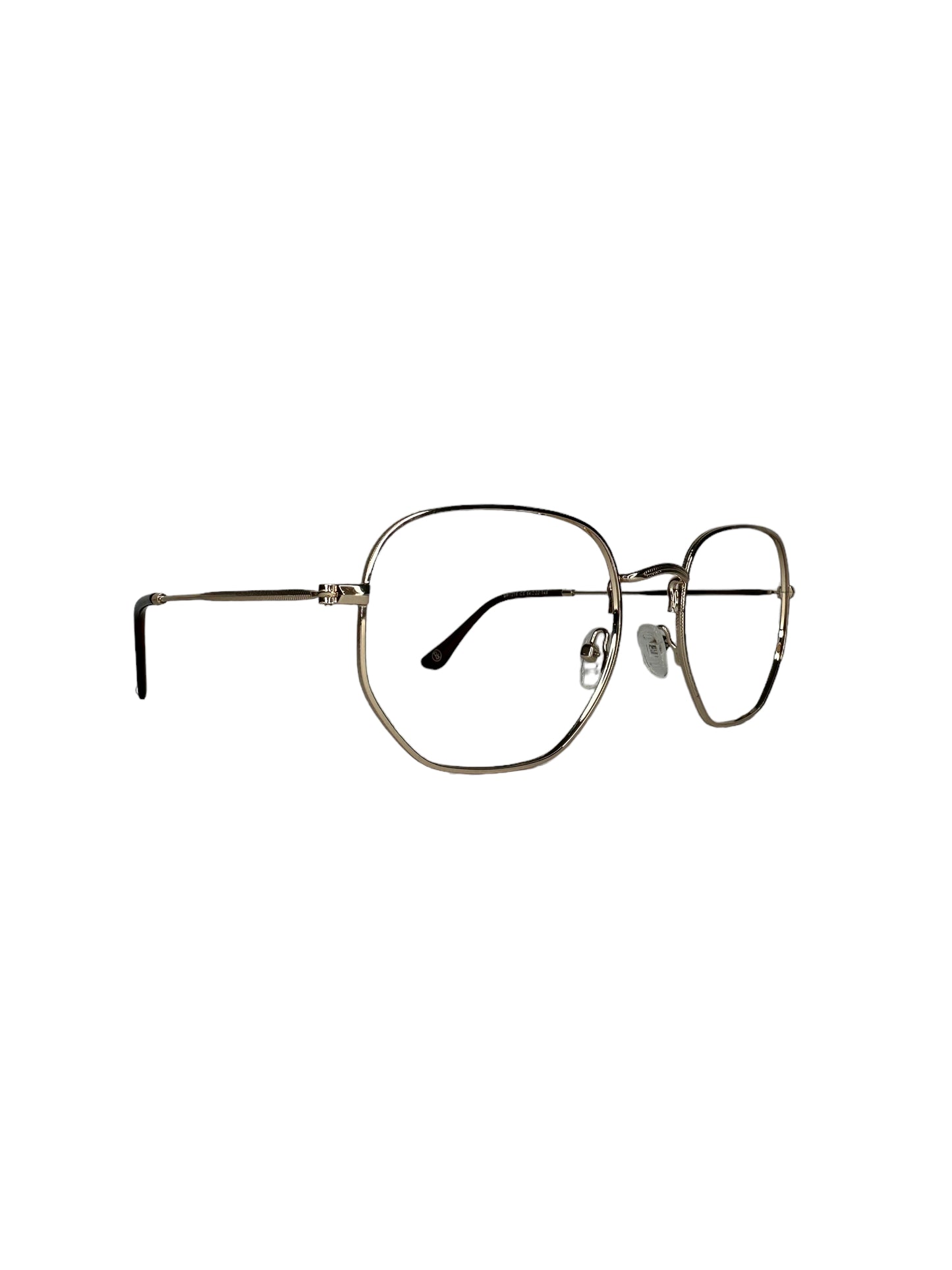 Oculos Feminino Metal Dourado Haste dourada Ponteira Marrom RX SU BR1215 22