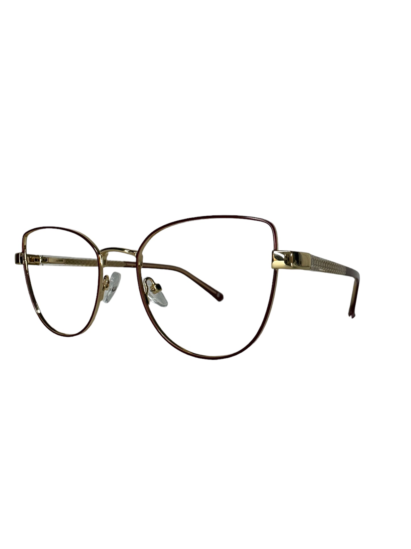 Óculos Feminino Metal Dourado Detalhe Vinho RX SU 59293 C5 51