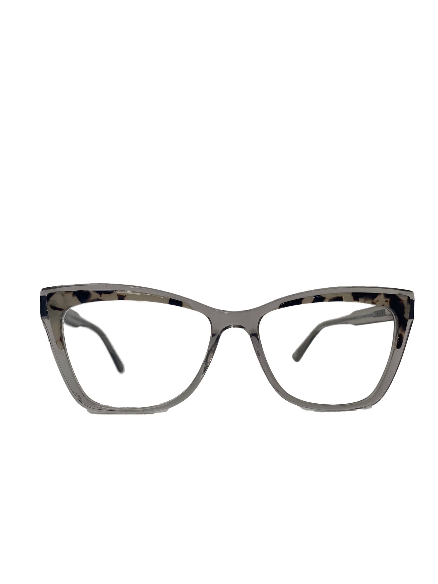 Óculos de Grau Gatinho Feminino Acetato Cinza Cristal Detalhe Mesclado RX SU BR44028 C2 53