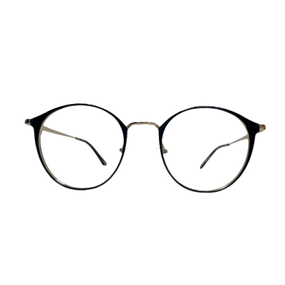 Óculos Metal Preto com Ponte e Hastes Douradas SUBR1123 C3 49