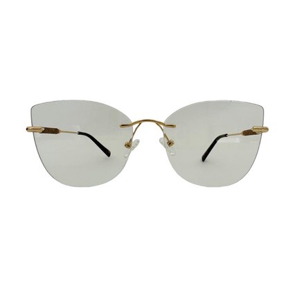 Óculos Feminino Metal Dourado com Haste Revestida em Detalhes Dourado SUDLYY81032 C8 56
