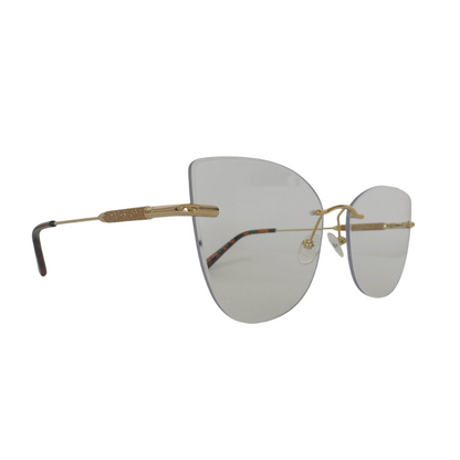 Óculos Feminino Metal Dourado com Haste Revestida em Detalhes Dourado SUDLYY81032 C8 56