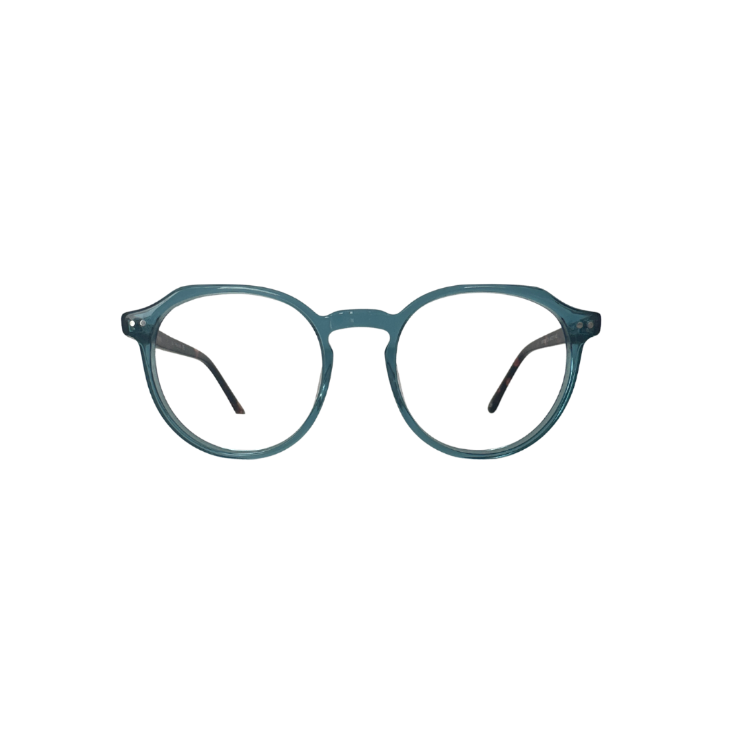 Óculos de Grau Redondo Feminino Acetato Azul Tartaruga SUBR1598 C5
