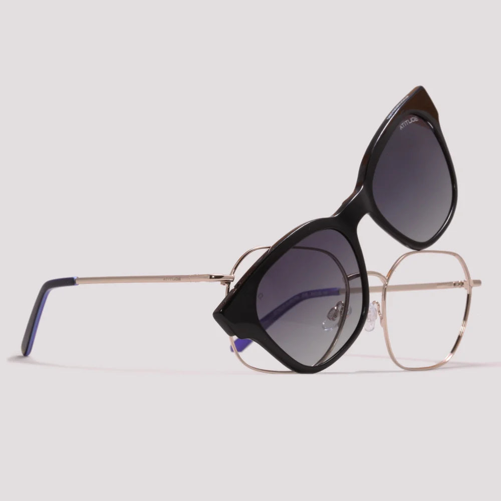 Óculos de grau feminino Atitude  Clip on RX AT 711 04B 55