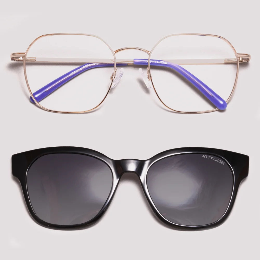 Óculos de grau feminino Atitude  Clip on RX AT 711 04B 55