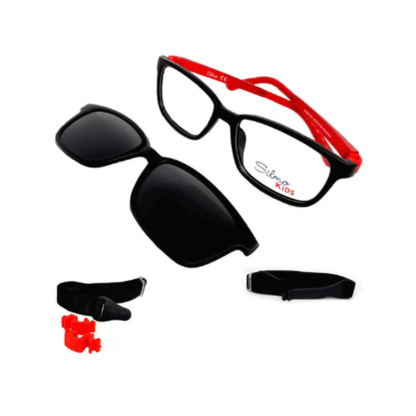 Óculos de Grau Quadrado Infantil Silmo Kids SL SILMO SK 261253 BLACK 53 CLIPON