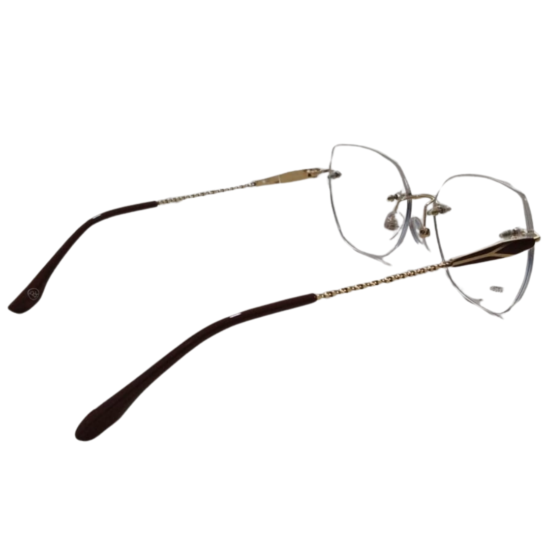 RX SU 59269 52 DOURADO C/ HASTES VINHO Armação Óculos de Grau Feminino