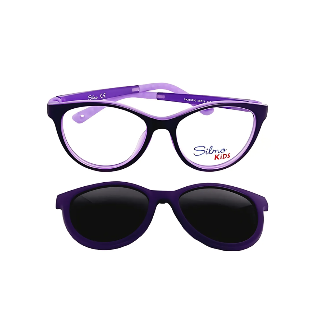 Óculos de Grau Redondo Infantil Silmo Kids CLIP ON RX SILMO SK-260850 PURPLE 50 CLIPON