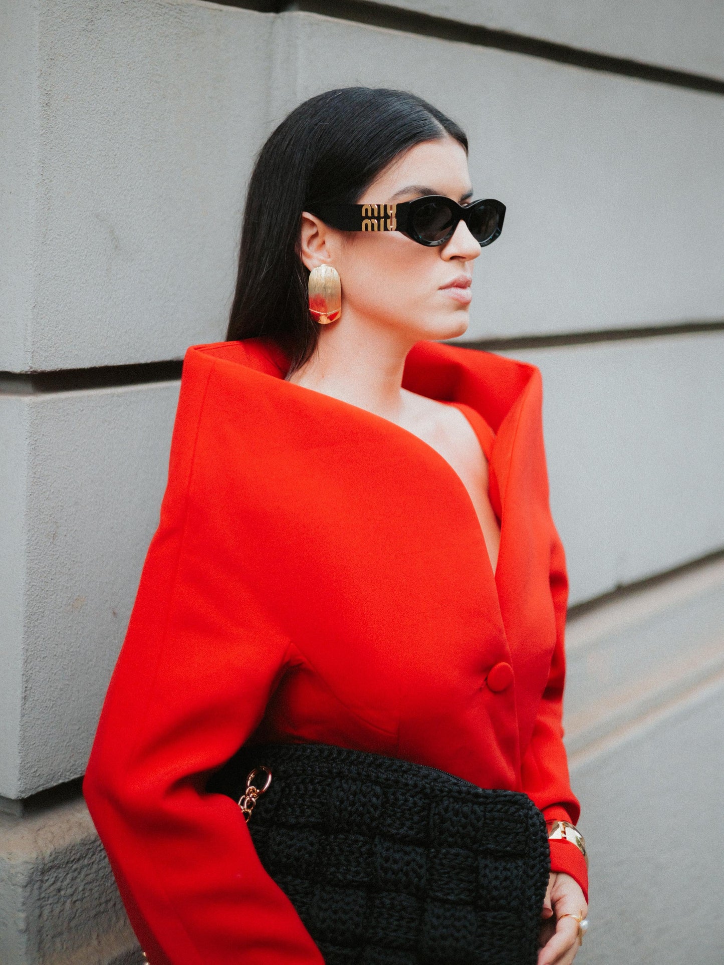 Óculos de Sol Redondo Feminino MIU MIU MU 11W 1AB-5S0 54