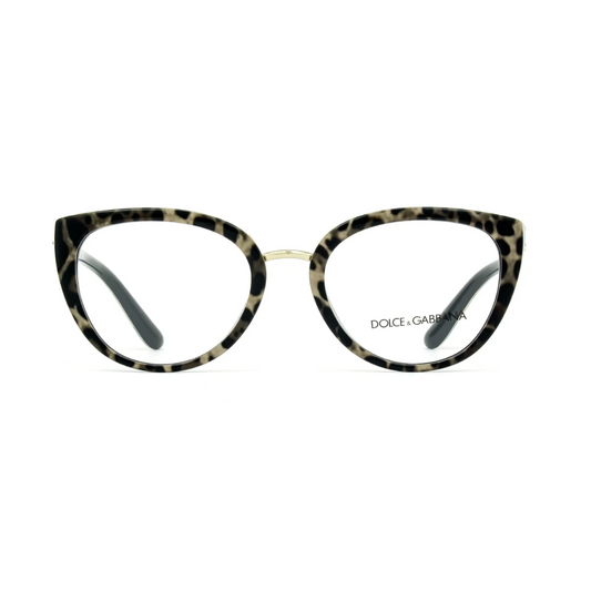Óculos de Grau Redondo Feminino Acetato Animal Print DOLCE&GABBANA 3262 1995