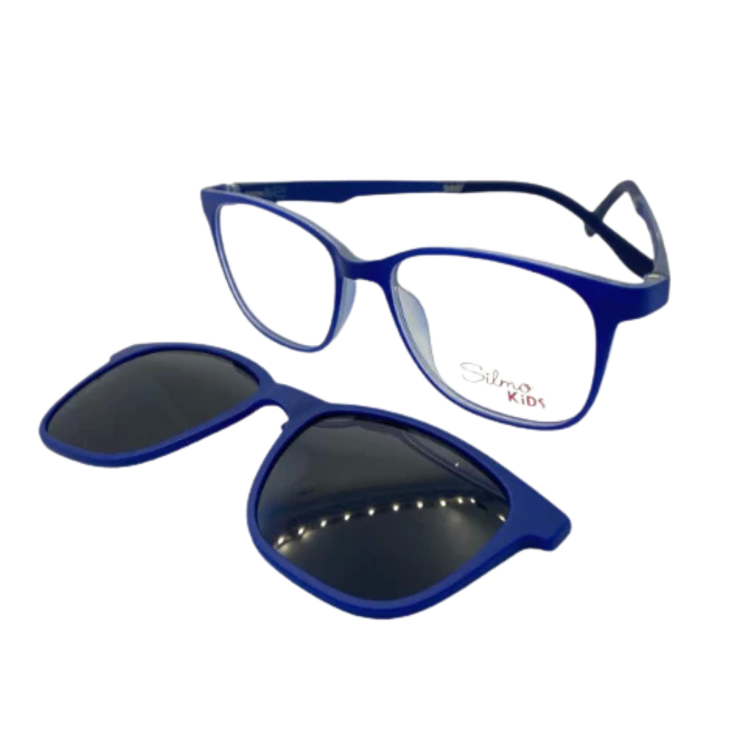 Óculos de Grau Quadrado Infantil Silmo Kids CLIP ON SL SK 6502 C2 49 CLIPON