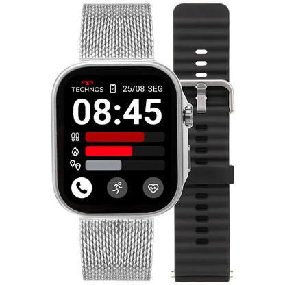 Smartwatch Technos Connect Max Call Prata TMAXCAB/9K
