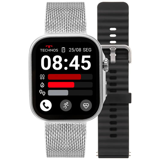 Smartwatch Technos Connect Max Call Prata TMAXCAB/9K