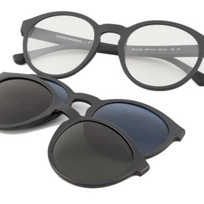 Óculos de Sol Redondo Masculino Empório Armani CLIP ON EA 4152 5801/1W 52