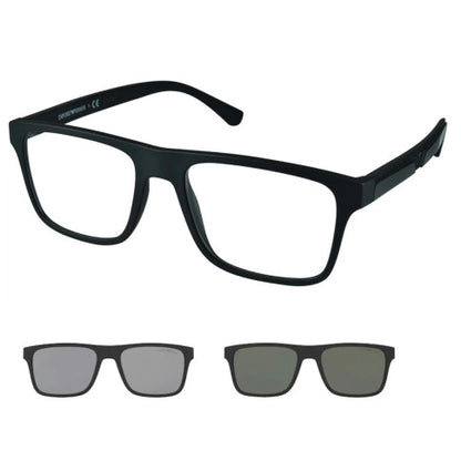 Óculos de Sol Quadrado Masculino Empório Armani CLIP ON SL EA 4115 5801/1W 52