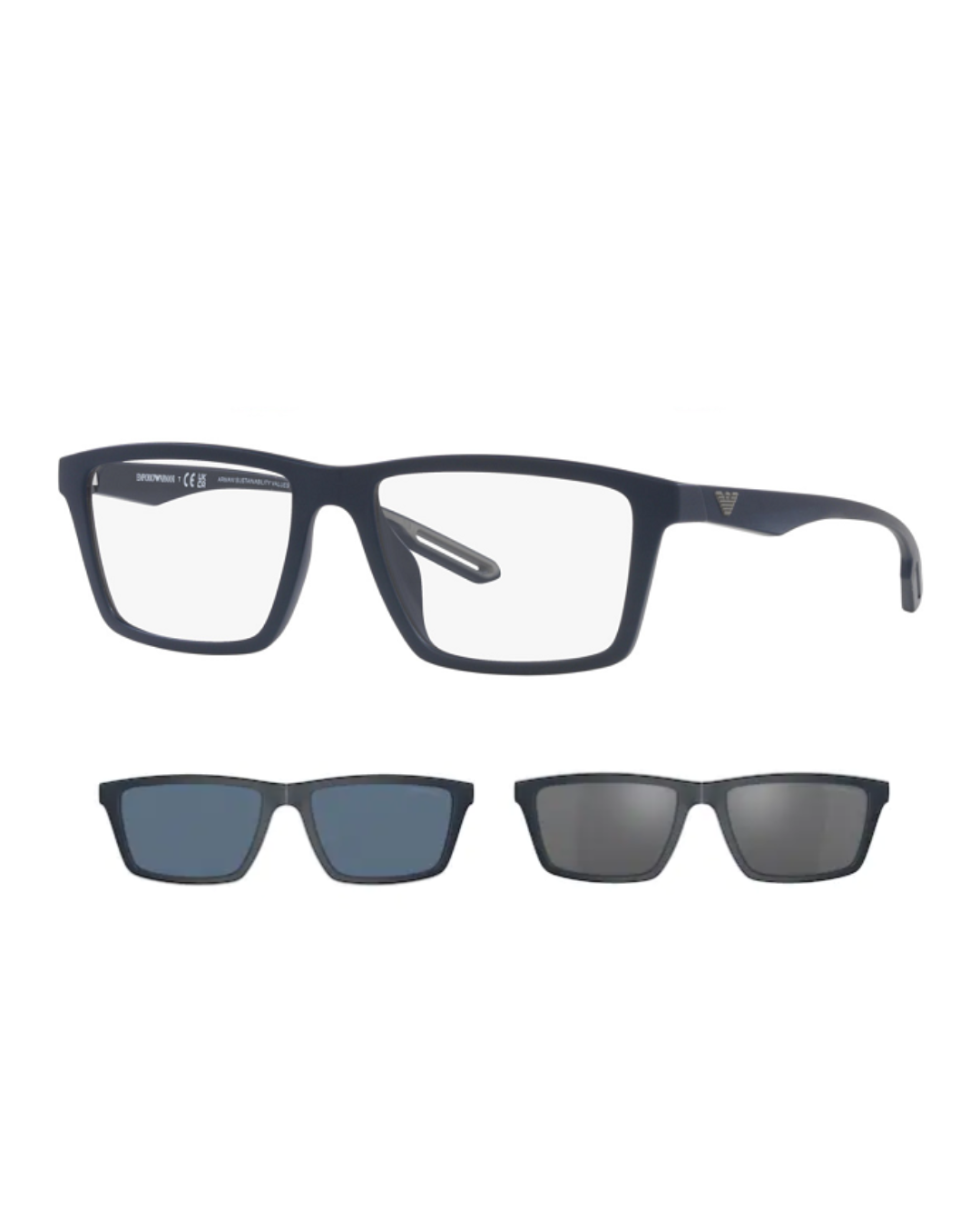 Óculos de Sol Quadrado Masculino Empório Armani CLIP ON EA 4189U 5088 1W 55