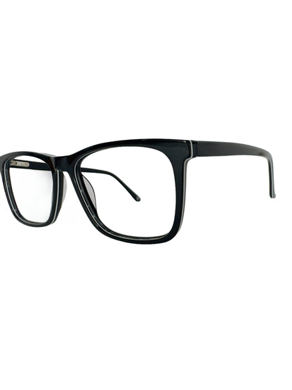 Óculos Feminino Preto com Detalhe Branco