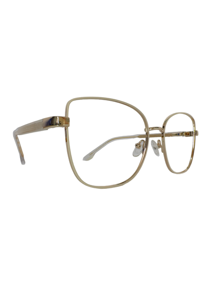 Óculos Feminino Metal Rose Com Haste Revestida de Acetato Rose RX SU  M8806 C5