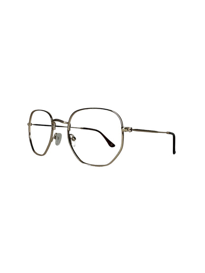 Oculos Feminino Metal Dourado Haste dourada  Ponteira Marrom RX SU BR1215 22