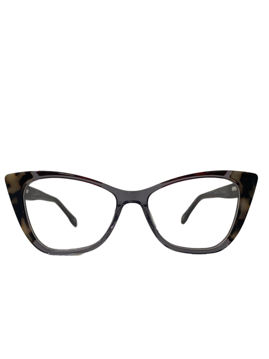 Óculos de Grau Gatinho Feminino Acetato Cristal Detalhes Mesclados RX SU BA1181 C4 53