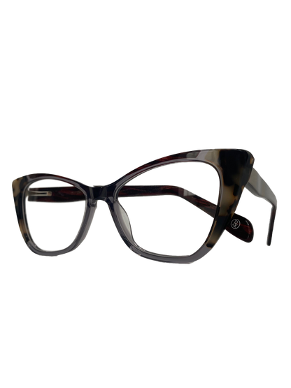 Óculos de Grau Gatinho Feminino Acetato Cristal Detalhes Mesclados RX SU BA1181 C4 53