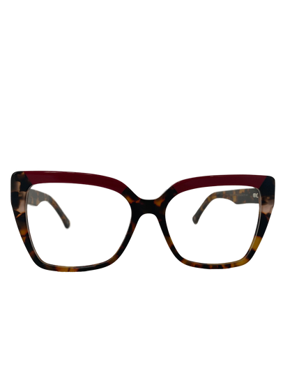 Óculos de Grau Gatinho Feminino Acetato Mesclado Detalhe Vinho RX SU LI75001 C4 54