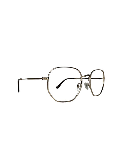 Oculos Feminino Metal Dourado Haste dourada  Ponteira Marrom RX SU BR1215 22