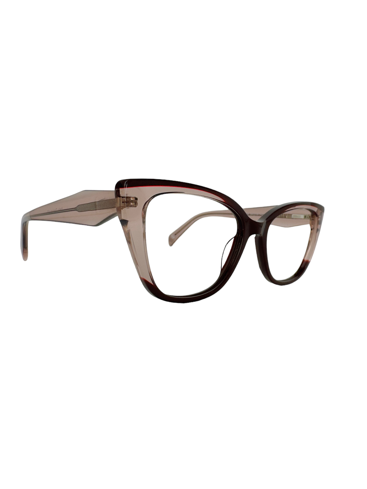 Óculos Feminino de Acetato Transparente Marrom com Detalhe Dourado na Haste RX SU BW 3104 C2