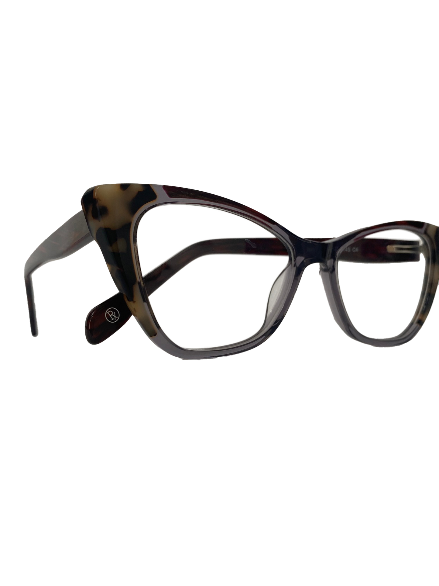 Óculos de Grau Gatinho Feminino Acetato Cristal Detalhes Mesclados RX SU BA1181 C4 53
