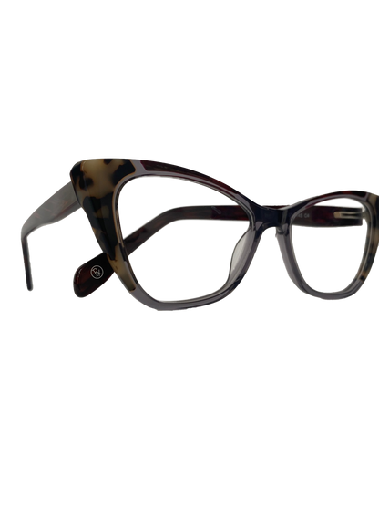 Óculos de Grau Gatinho Feminino Acetato Cristal Detalhes Mesclados RX SU BA1181 C4 53