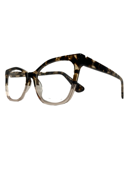 Óculos Feminino Acetato Mesclado Detalhe Transparente SUBR44063 C2 52